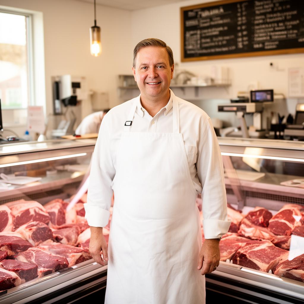 Independent butcher in a small inspected processing facility